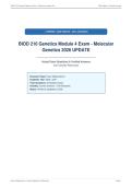 BIOD 210 Genetics Module 4 Exam - Molecular&NewLine;Genetics 2026 UPDATE