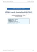 BIOD 210 Exam 2 - Genetics Quiz 2026 UPDATE