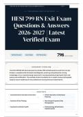 HESI 799 RN Exit Exam Questions & Answers 2026&sol;2027 Latest Verified Exam