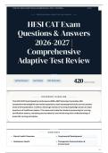 HESI CAT Exam Questions & Answers 2026-2027 Comprehensive Adaptive Test Review