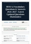 HESI A2 Vocabulary Questions & Answers 2026-2027 Latest Updated Questions &lpar;Rationales&rpar;