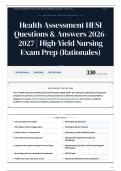 Health Assessment HESI Questions & Answers 2026-2027 High-Yield Nursing Exam Prep &lpar;Rationales&rpar;