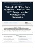 HESI A2 Math&comma; Reading & Vocabulary Questions & Answers 2026-2027 Comprehensive Exam Prep &lpar;Rationales&rpar;