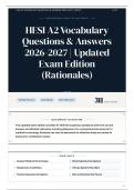 HESI A2 Vocabulary Questions & Answers 2026-2027 Updated Exam Edition &lpar;Rationales&rpar;