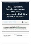 HESI Vocabulary Questions & Answers 2026-2027 Comprehensive High-Yield Review &lpar;Rationales&rpar;
