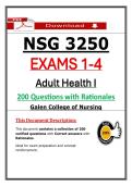 NSG 3250 Exams 1&ndash;4 &ndash; Galen Adult Health I &lpar;2026&rpar; Verified Questions&comma; Answers & Rationales &vert; Guarantee Pass