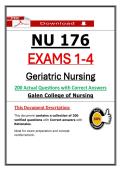 NU 176 Exams 1&ndash;4 &ndash; Galen Geriatric Nursing &lpar;2026&rpar; Actual Questions & Correct Answers &lpar;A&plus; Guarantee&rpar;