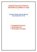Solutions manual for Engineering Circuit Analysis&comma; 10th Edition Hayt &vert; All Chapters included&period;