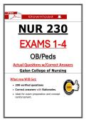 NUR 230 Exams 1&ndash;4 & Study Guide &ndash; Galen OB&sol;Peds Master Bundle &vert; Guarantee Pass