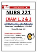 NURS 221 Exams 1&ndash;3 &ndash; Drexel Concepts of Pathophysiology in Nursing &lpar;2026&rpar; Actual Questions & Verified Answers &lpar;A&plus; Guarantee&rpar;