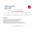 TPATC EXAM Actual Exam 2026&sol;2027 &ndash; Complete Exam-Style Questions &vert; 100&percnt; Verified &ndash; Pass Guaranteed &ndash; A&plus; Graded&NewLine;