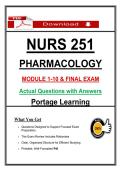 NURS 251 Pharmacology Modules 1&ndash;10 & Final Exam &ndash; Portage Learning &lpar;2026&rpar; Actual Questions & Verified Answers &lpar;A&plus; Guarantee&rpar;