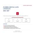FLORIDA DENTAL LAWS AND RULES EXAM Actual Exam 2026&sol;2027 &ndash; Complete Exam-Style Questions &vert; 100&percnt; Verified &ndash; Pass Guaranteed &ndash; A&plus; Graded