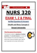 NURS 320 Exam 1&comma; 2 & Final &ndash; Drexel Health and Illness Concepts I &lpar;2026&rpar; Actual Questions & Verified Answers &lpar;A&plus; Guarantee&rpar;