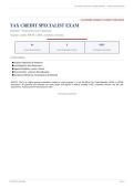 TAX CREDIT SPECIALIST EXAM Actual Exam 2026&sol;2027 &ndash; Complete Exam-Style Questions &vert; 100&percnt; Verified &ndash; Pass Guaranteed &ndash; A&plus; Graded