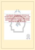 COLORADO INSURANCE TEST EXAM EVERYTHING NUMBERS RELATED &plus; TAX CONSIDERATIONS NEWEST 2026 STUDY QUESTIONS WITH CORRECT ANSWERS 100&percnt; TOP RATED &vert; RATED A&plus;