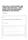 WGU D352 V3 EMPLOYMENT AND LABOR LAW 2026&sol;2027 &vert; STUDY GUIDE&comma; PRACTICE QUESTIONS&comma; ANSWERS & EXAM REVIEW