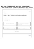 WGU D352 OA STUDY GUIDE 2026&sol;2027 &vert; EMPLOYMENT & LABOR LAW PRACTICE QUESTIONS&comma; ANSWERS & EXAM REVIEW