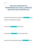 NUR 2063 ESSENTIALS OF&NewLine;PATHOPHYSIOLOGY EXAM 2 &vert;COMPLETE&NewLine;QUESTIONS AND ANSWERS 2026&NewLine;