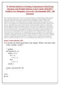 SNHU IT 140 Introduction to Scripting Final Exam PDF &vert; 180 Solved Questions & Answers &lpar;Latest 2026&sol;2027 Python Study Guide&rpar;&NewLine;