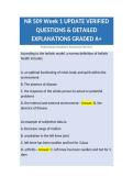 NR 509 Week 1 UPDATE VERIFIED QUESTIONS & DETAILED EXPLANATIONS GRADED A&plus;