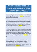 NR509 NP Final Exam UPDATE VERIFIED QUESTIONS & DETAILED EXPLANATIONS GRADED A&plus;