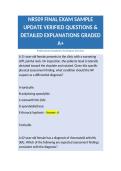 NR509 FINAL EXAM SAMPLE UPDATE VERIFIED QUESTIONS & DETAILED EXPLANATIONS GRADED A&plus;
