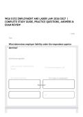WGU D352 EMPLOYMENT AND LABOR LAW 2026&sol;2027 &vert; COMPLETE STUDY GUIDE&comma; PRACTICE QUESTIONS&comma; ANSWERS & EXAM REVIEW&NewLine;&NewLine;&NewLine;