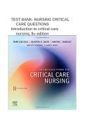 Test Bank for Introduction to Critical Care Nursing 8th Edition by Sole &vert; Nursing Critical Care Questions and Answers 2027