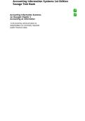 Test Bank for Accounting Information Systems 1st Edition by Savage &vert; Questions and Answers 2027