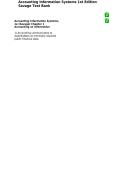 Test Bank for Accounting Information Systems 1st Edition by Savage &vert; Questions and Answers 2027