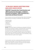 ATI RN ADULT MEDICAL PROCTORED EXAM  2026&sol;2027 ACTUAL EXAM COMPLETE 160 QUESTIONS AND CORRECT DETAILED ANSWERS 2026&sol;2027 WITH BONUS OF FREQUENTLY MOST TESTED Q&A FROM PAST PAPERS &ndash; MOST EXPECTED IN EXAM &ndash; MUST KNOW BEFORE EXAM