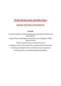 Florida Dental Laws and Rules Exam&NewLine;Questions and Answers&vert; Guaranteed Pass&NewLine;