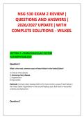 NSG 530 EXAM 2 REVIEW &vert; &NewLine;QUESTIONS AND ANSWERS &vert; &NewLine;2026&sol;2027 UPDATE &vert; WITH &NewLine;COMPLETE SOLUTIONS - WILKES&period;
