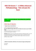 NSG 530 &lpar;Exams 1 &ndash; 4&rpar; Wilkes Advanced &NewLine;Pathophysiology Take and pass the &NewLine;Exam