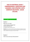 NUR 254 MATERNAL EXAM 3 &NewLine;COMPREHENSIVE &vert; QUESTIONS AND &NewLine;ANSWERS &vert; 2026 UPDATED &vert; WITH &NewLine;COMPLETE SOLUTIONS - GALEN &NewLine;COLLEGE&period;