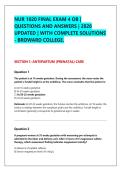 NUR 1020 FINAL EXAM 4 OB &vert; &NewLine;QUESTIONS AND ANSWERS &vert; 2026 &NewLine;UPDATED &vert; WITH COMPLETE SOLUTIONS &NewLine;- BROWARD COLLEGE&period;