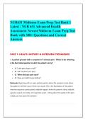 NUR631 Midterm Exam Prep Test Bank 1 &NewLine;Latest &sol; NUR 631 Advanced Health &NewLine;Assessment Newest Midterm Exam Prep Test &NewLine;Bank with 300&plus; Questions and Correct &NewLine;Answers