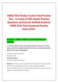 NURS 5433 Family II Latest Final Practice &NewLine;Test &ndash; A review of 200 newest Practice &NewLine;Questions and Correct Verified Answers&sol; &NewLine;NURS 5433 Final Answered Practice &NewLine;Exam &lpar;UTA &rpar;
