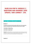 NURS 5434 FNP III- MODULE 2 &vert; &NewLine;QUESTIONS AND ANSWERS &vert; 2026 &NewLine;UPDATE &vert; 100&percnt; CORRECT - UTA&period;