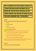 HEALTH ASSESSMENT HESI EXAM READINESS VALIDATION&colon; THE&NewLine; ULTIMATE TIME-SAVING NURSING ASSESSMENT WITH 200&plus; &NewLine;VERIFIED Q&A&comma; DETAILED CLINICAL RATIONALES&comma; AND 100&percnt;&NewLine; CORRECT ANSWERS&mdash;STUDY SMARTER&comma; NOT HARDER&comma; AND ACE&NewLine; YOUR HEALTH ASSESSMENT EXAM &vert; JUST RELE