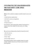 CP-FS PRACTICE TEST 2026 REVISION NOTES&NewLine;AND FOOD SAFETY CORE TOPICS&NewLine;BREAKDOWN&NewLine;