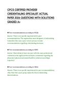 CPCS CERTIFIED PROVIDER&NewLine;CREDENTIALING SPECIALIST ACTUAL&NewLine;PAPER 2026 QUESTIONS WITH SOLUTIONS&NewLine;GRADED A&plus;