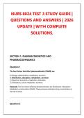NURS 8024 TEST 3 STUDY GUIDE &vert; &NewLine;QUESTIONS AND ANSWERS &vert; 2026 &NewLine;UPDATE &vert; WITH COMPLETE &NewLine;SOLUTIONS