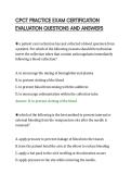 CPCT PRACTICE EXAM CERTIFICATION&NewLine;EVALUATION QUESTIONS AND ANSWERS