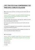 CPCT PRACTICE EXAM COMPREHENSIVE TEST&NewLine;PAPER WITH COMPLETE SOLUTIONS