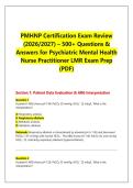 PMHNP Certification Exam Review &NewLine;&lpar;2026&sol;2027&rpar; &ndash; 500&plus; Questions & &NewLine;Answers for Psychiatric Mental Health &NewLine;Nurse Practitioner LMR Exam Prep &NewLine;&lpar;PDF&rpar;