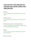 CPCU 552 EXAM 4 TEST PAPER 2026 FULL&NewLine;QUESTIONS AND ANSWERS VERIFIED STUDY&NewLine;GUIDE FINAL PREP&NewLine;