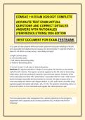 COMSAE PHASE 1 FORM  114  EXAM 2026&sol;2027 COMPLETE&NewLine;ACCURATE TEST EXAM ACTUAL QUESTIONS AND CORRECT DETAILED&NewLine;ANSWERS WITH RATIONALES &lpar;VERIFIEDSOLUTIONS&rpar; 2026 EDITION&vert;BEST DOCUMENT FOR EXAM-TESTBANK