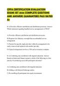 CPFA CERTIFICATION EVALUATION&NewLine;EXAMS SET 2026 COMPLETE QUESTIONS&NewLine;AND ANSWERS GUARANTEED PASS RATED&NewLine;A&plus;